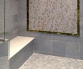 Master bath blue marble shower stall