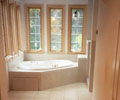 master bath floor, tub and shower area