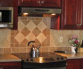 ceramic backsplash with design feature